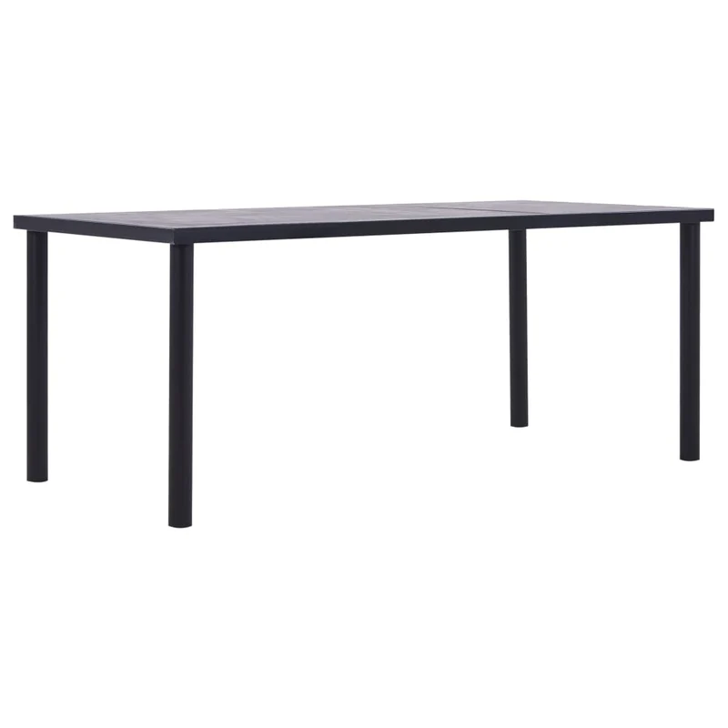 Table de salle à manger design moderne 200 x 100 x 75 cm MDF et métal couleur noir et gris béton DEC036892