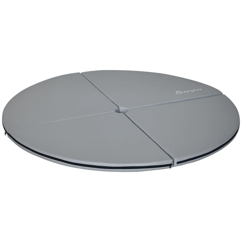 Tapis de protection pliable pour danse verticale 150 x 5 cm antichoc imperméable salle de sport épuré en plastique gris 21_0006909