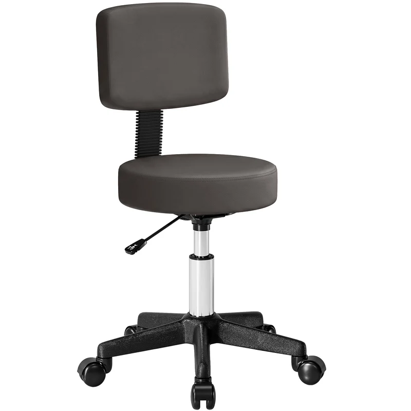 Tabouret de massage pivotant professionnel 35 x 72-84 x 32 cm hauteur réglable assise rembourrée moderne en PU gris 21_0000780