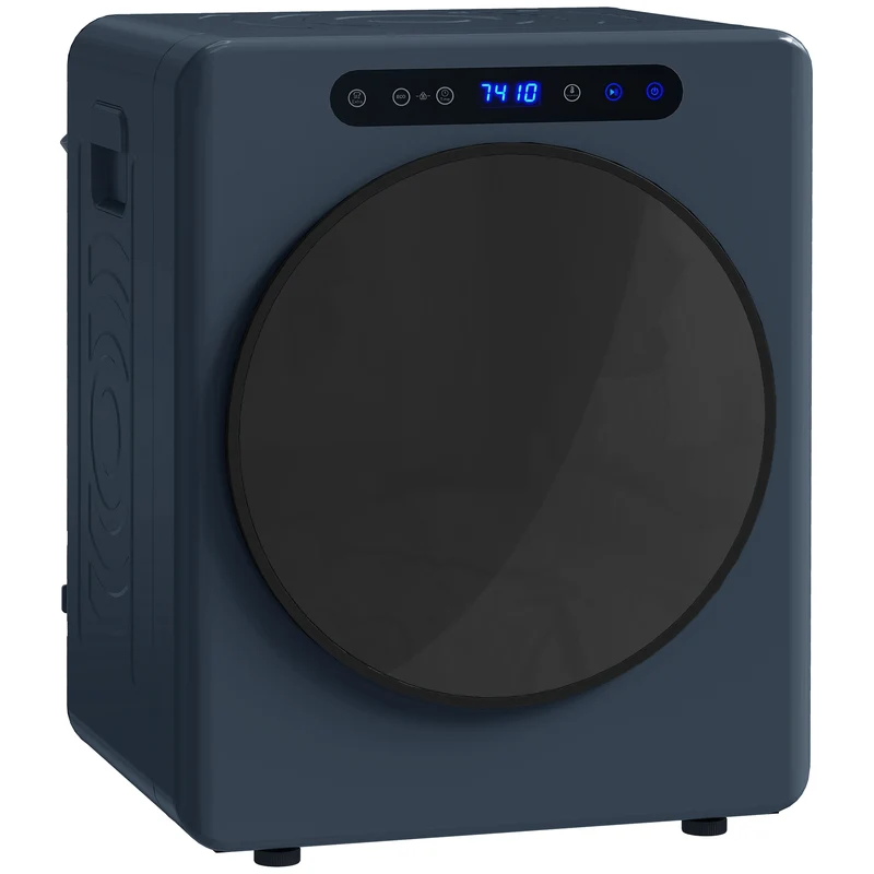 Sèche-linge à évacuation sur sol 49 x 43 x 61 cm séchage rapide anti-froissage moderne épuré en acier inoxydable bleu 21_0007091