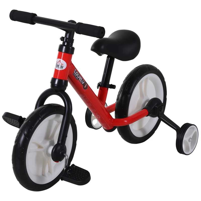 Vélo draisienne 2 en 1 enfant 85 x 36 x 54 cm selle réglable 33-38 cm pneus mousse eva moderne design en acier rouge 21_0000451