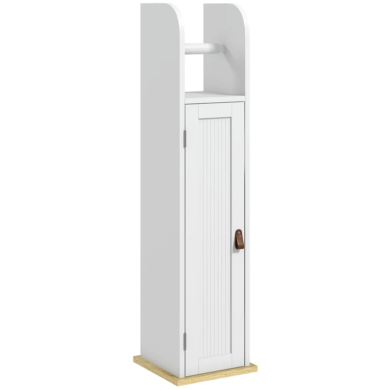 Meuble de salle de bain colonne 20 x 20 x 80 cm gain de place et étagères réglables épuré contemporain en MDF blanc 21_0001959