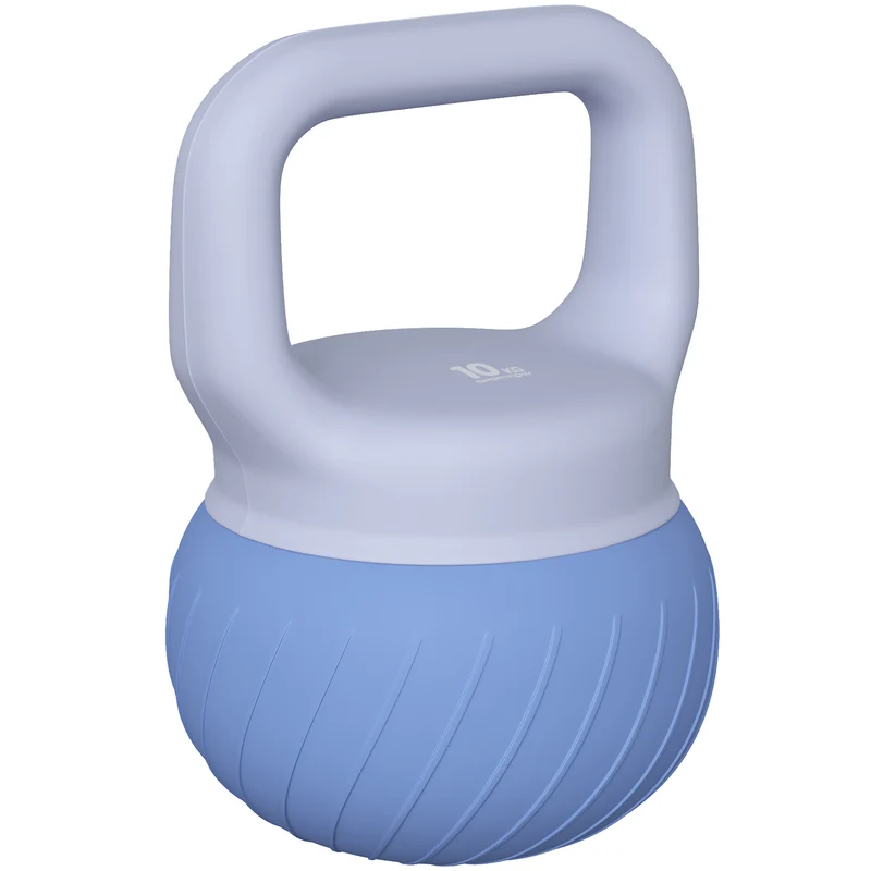 Boule de musculation 10 kg 24 x 24 x 32 cm prise antidérapante poignée ergonomique moderne design en plastique bleu 21_0006895