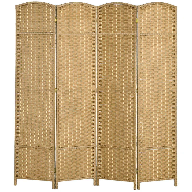 Paravent intérieur 4 panneaux pliable séparation 160 x 1,6 x 170 cm intimité style scandinave salon en bois naturel 21_0001323