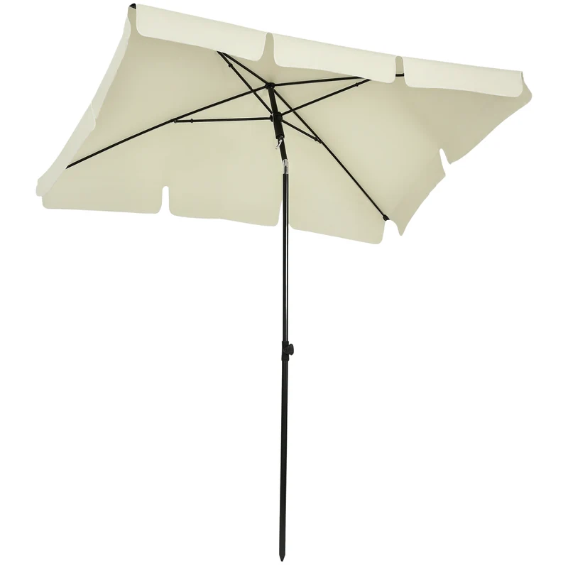Parasol inclinable jardin 198 x 130 x 245 cm protection solaire toile 160 g/m² contemporain en polyester beige clair 21_0004950