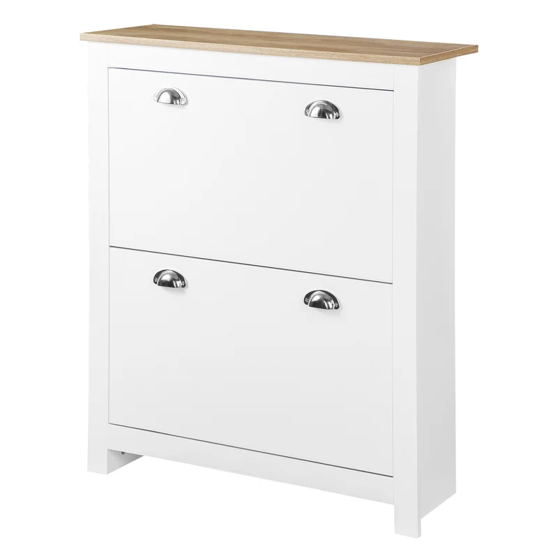 Meuble à chaussures entrée 79 x 23 x 90,5 cm rangement modulable sécurité anti-basculement contemporain en MDF blanc 21_0002630