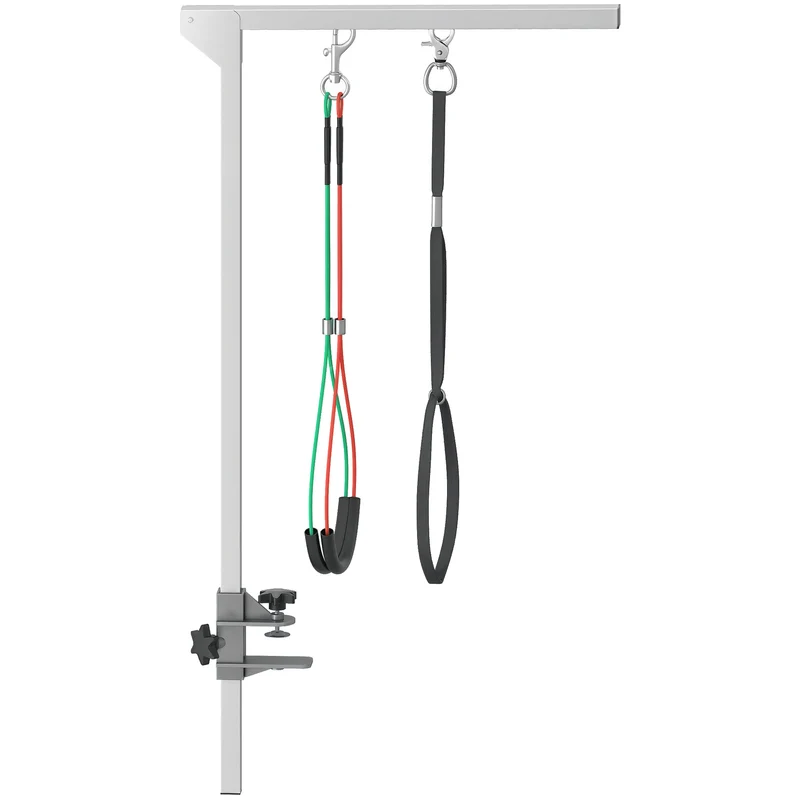 Bras de toilettage pliable pour table 36 x 8 x 74 cm hauteur réglable maintien sûr épuré en acier inoxydable argenté 21_0007275