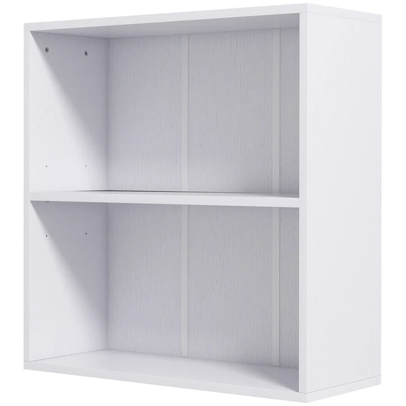Bibliothèque étagère 60 x 24 x 63 cm rangement modulable gain de place style moderne en panneau de particules blanc 21_0002499