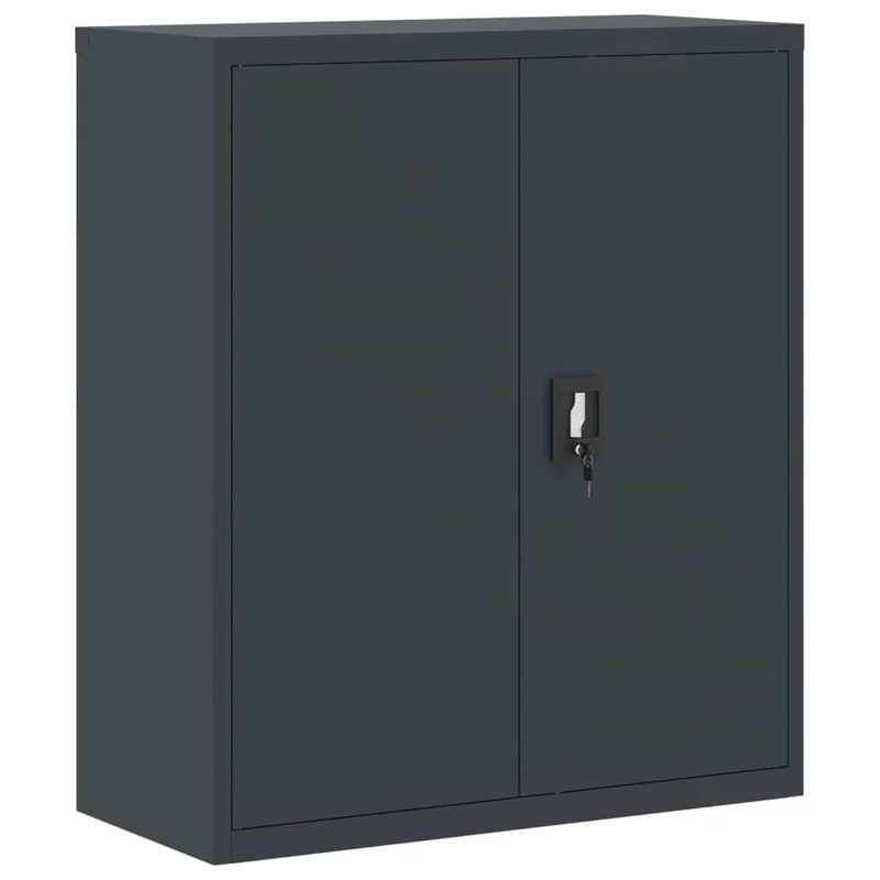 Caissons à tiroirs meuble de bureau portes verrouillables 90 x 40 x 105 cm acier anthracite DEC024503