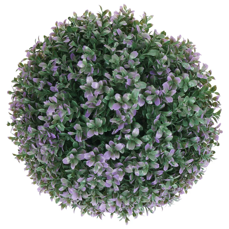 Boule de buis artificiel en forme de topiaire décoration intérieur ou extérieur diamètre 35 cm violet 04_0006007