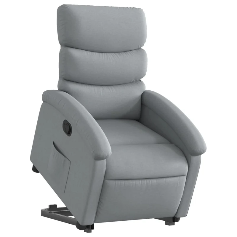 Fauteuil relax TV rembourrage confortable fonction de levage électrique en tissu gris clair DEC027901