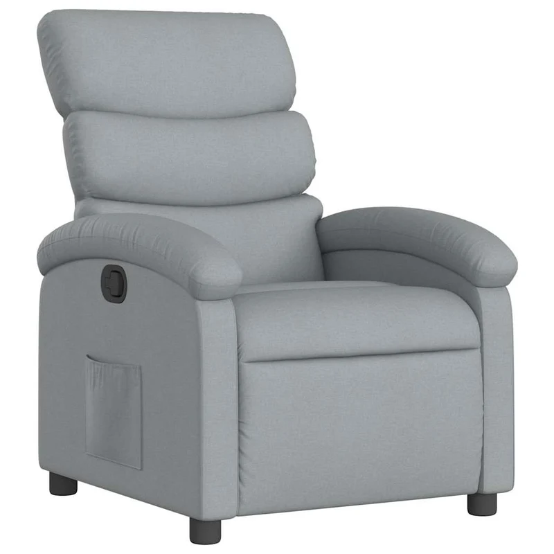 Fauteuil relax TV rembourrage confortable fFonction d'inclinaison manuelle en tissu gris clair DEC027893