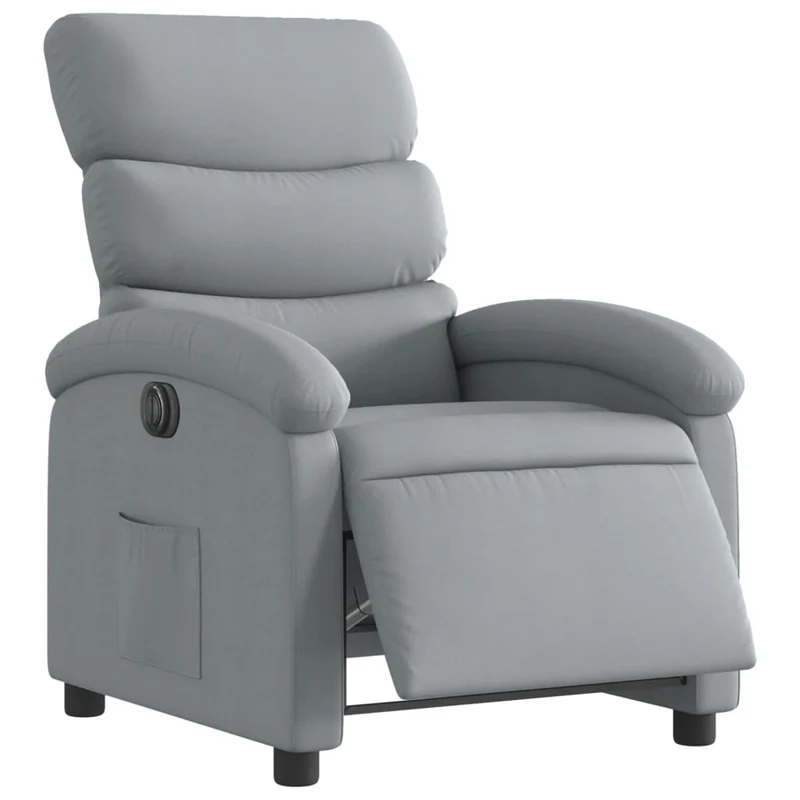 Fauteuil relax TV fonction d'inclinaison électrique très confortable en tissu gris clair DEC028324