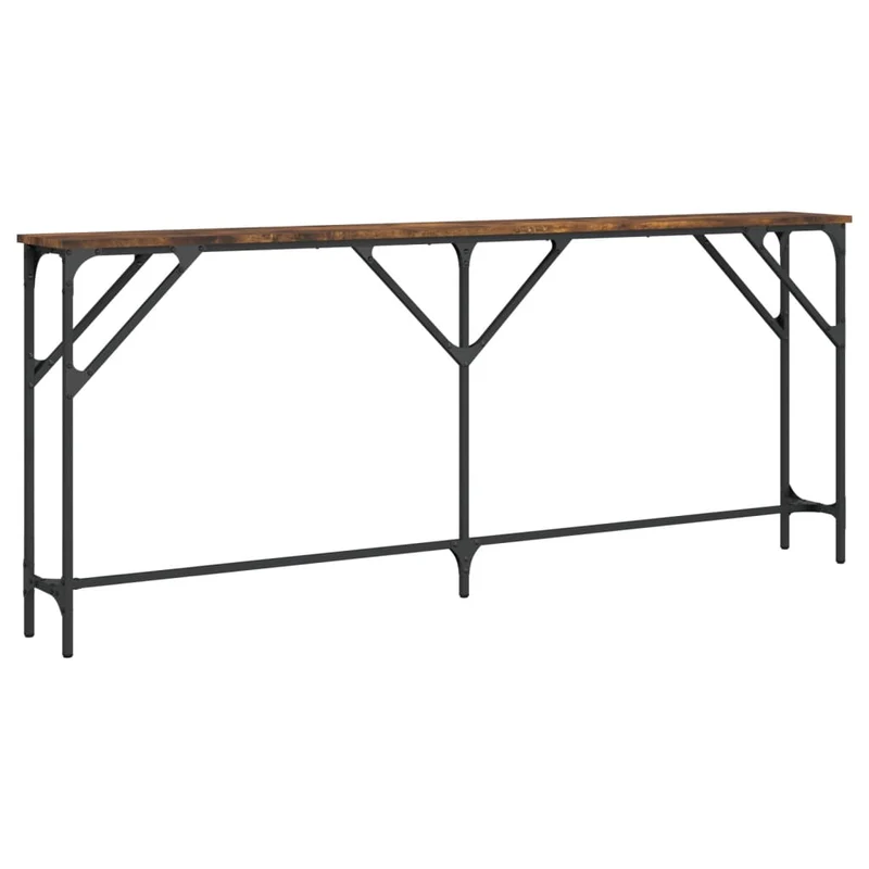 Table d'appoint console pratique pour une entrée organisée 180 x 23 x 75 cm bois d'ingénierie marron et métal DEC031793