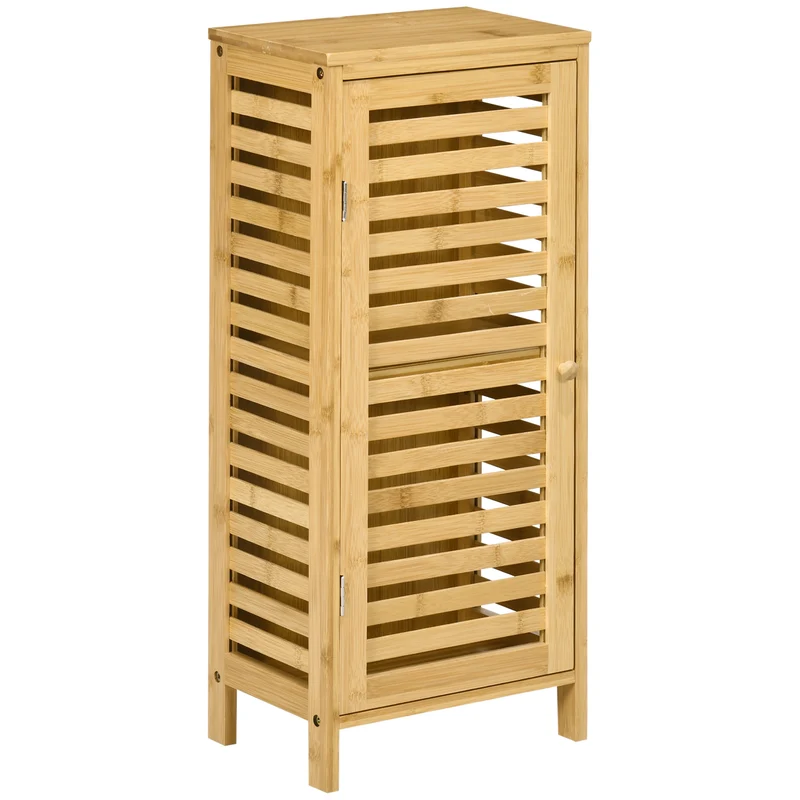 Armoire de salle de bain 30 x 19,9 x 70 cm étagère réglable gain de place vernie design scandinave en bambou naturel 21_0001926