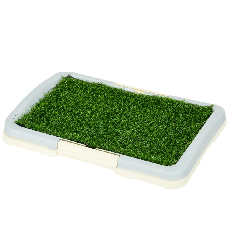 Toilette pour chien plateau portable 46,5 x 34 x 5,5 cm facile à nettoyer antidérapant design contemporain en PP vert 21_0007521