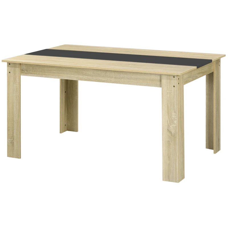 Table rectangulaire salle à manger 140 x 89,5 x 75 cm 6 personnes plateau scandinave en panneau de particules naturel 21_0003240