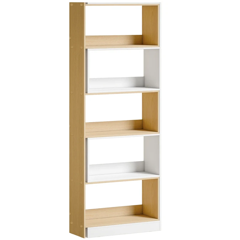 Bibliothèque d'angle rotative 350 111 x 24 x 163 cm 5 niveaux moderne séparateur de pièce en panneau de particules chêne 21_0002579