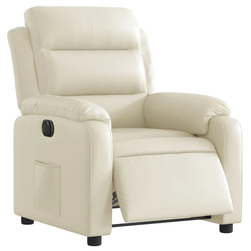 Fauteuil relax TV fonction d'inclinaison électrique très confortable en PVC crème DEC028263