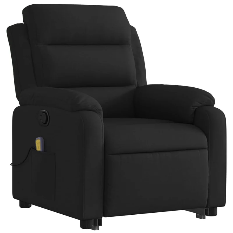 Fauteuil de relaxation TV fonction massage inclinable levage électrique en tissu noir DEC027055