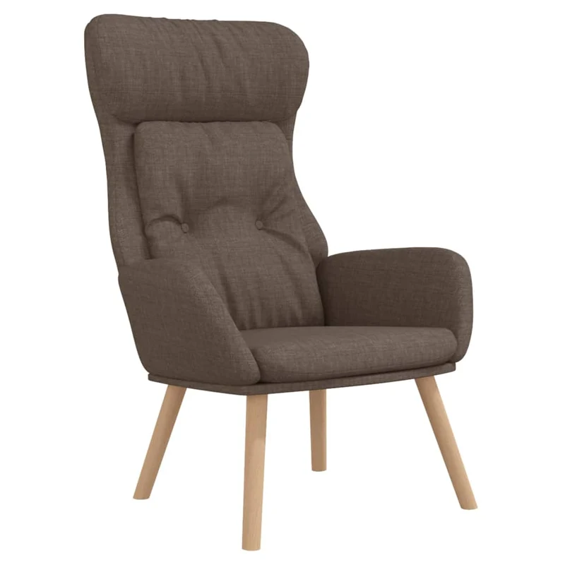 Fauteuil lounge chaise de canapé design moderne en tissu taupe DEC026773