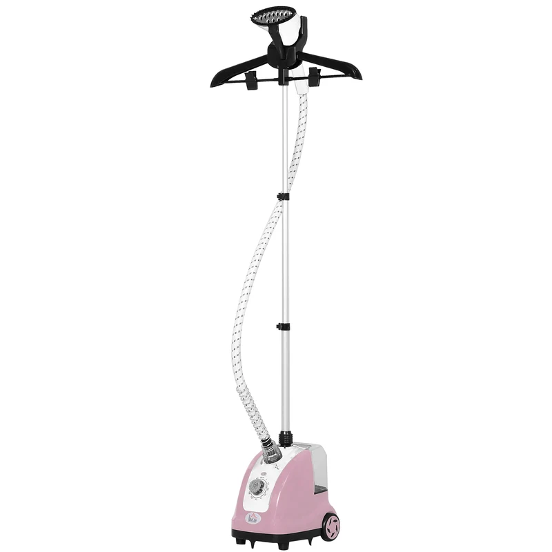 Défroisseur vapeur vertical vêtements 26 x 21,5 x 29 cm chauffe rapide 38 s réservoir 1,4 L pratique moderne en PP rose 21_0005952