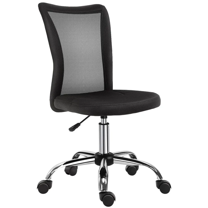 Chaise de bureau ergonomique 43 x 58 x 100 cm hauteur réglable 42 à 52 cm pivotante 360 degrés moderne en tissu noir 21_0006167