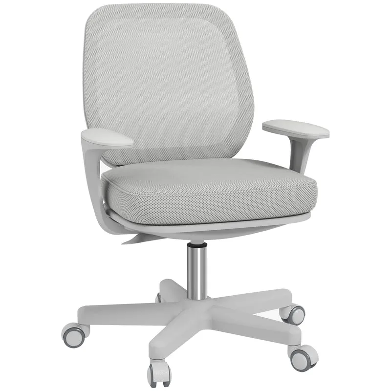 Chaise de bureau 55 x 48 x 94,5 cm assise respirante hauteur réglable 44 à 56 cm moderne design épuré en polyester gris 21_0006259