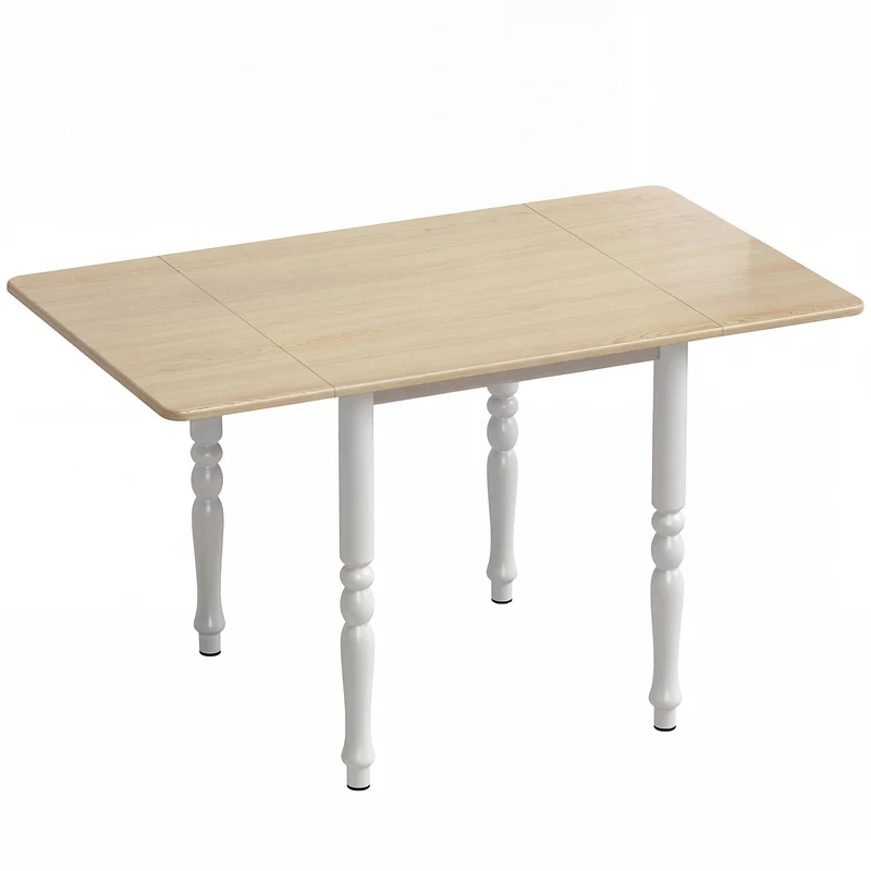 Table à manger pliante 2 à 6 personnes 134 x 80 x 75 cm gain de place extensible pratique scandinave en MDF bois naturel 21_0003351