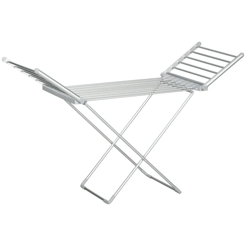 Séchoir à linge électrique 144 x 53 x 91 cm séchage rapide pliable moderne minimaliste intérieur en aluminium argent 21_0005809