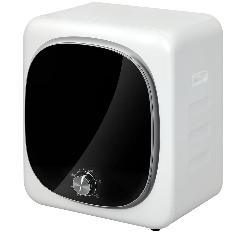 Sèche-linge à évacuation salle de bain 48 x 40 x 56 cm 4 kg 5 modes anti-plis moderne épuré en acier inoxydable blanc 21_0007095