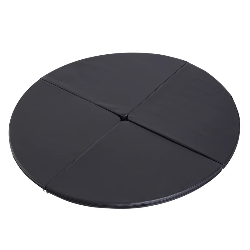 Tapis de danse sur poteau pliable 150 x 5 cm protection antichoc pliage entrainement épuré tendance en plastique noir 21_0006908