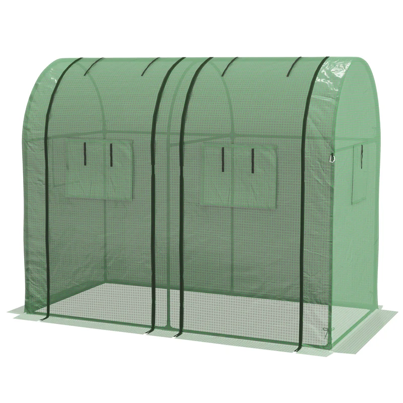 Serre de jardin 185 x 94 x 150 cm protège tomates bâche 135 g/m² anti-uv portes zippées moderne en polyéthylène vert 21_0004364