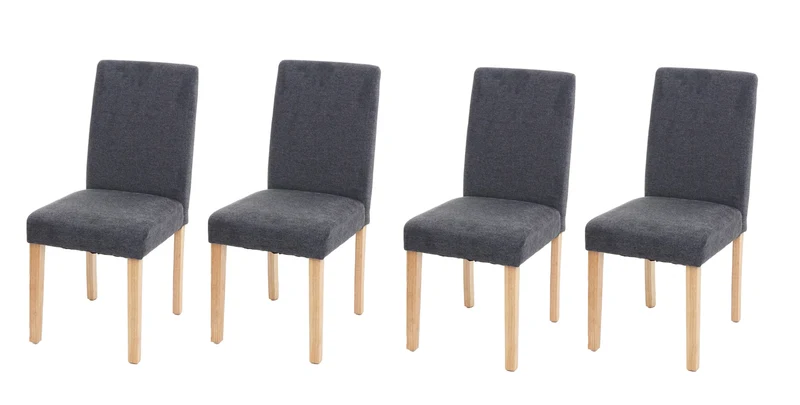 Lot de 4 chaises de salle à manger en tissu gris foncé pieds clairs CDS04562