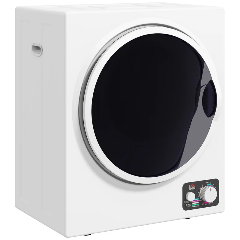 Sèche-linge portable compact 49 x 40,5 x 60 cm séchage rapide anti-froissage moderne épuré en acier inoxydable blanc 21_0007089