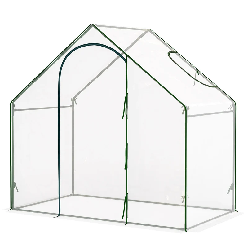 Serre de jardin balcon terrasse 180 x 100 x 168 cm protection antigel porte zippée moderne épuré en PVC transparent 21_0004074