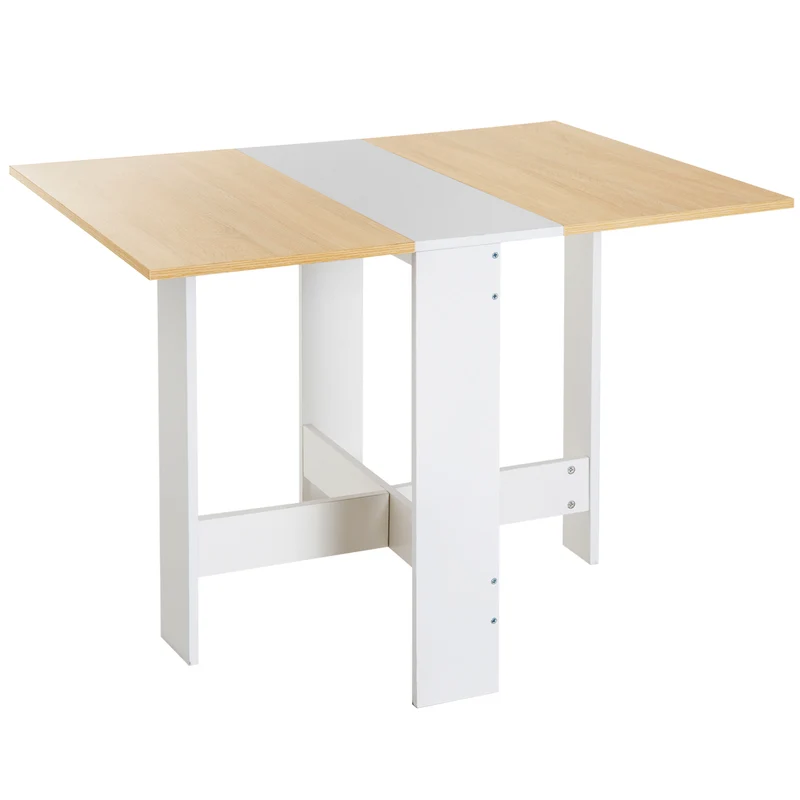 Table de cuisine pliante gain de place 103 x 76 x 74 cm pliable un ou deux côtés pratique moderne épuré en MDF chêne 21_0001726