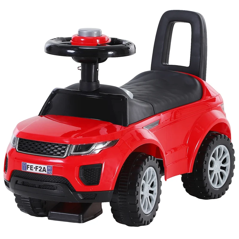 Porteur voiture pour bébé 62 x 28 x 42 cm apprentissage équilibre coffre rangement style ludique contemporain en PP rouge 21_0000448