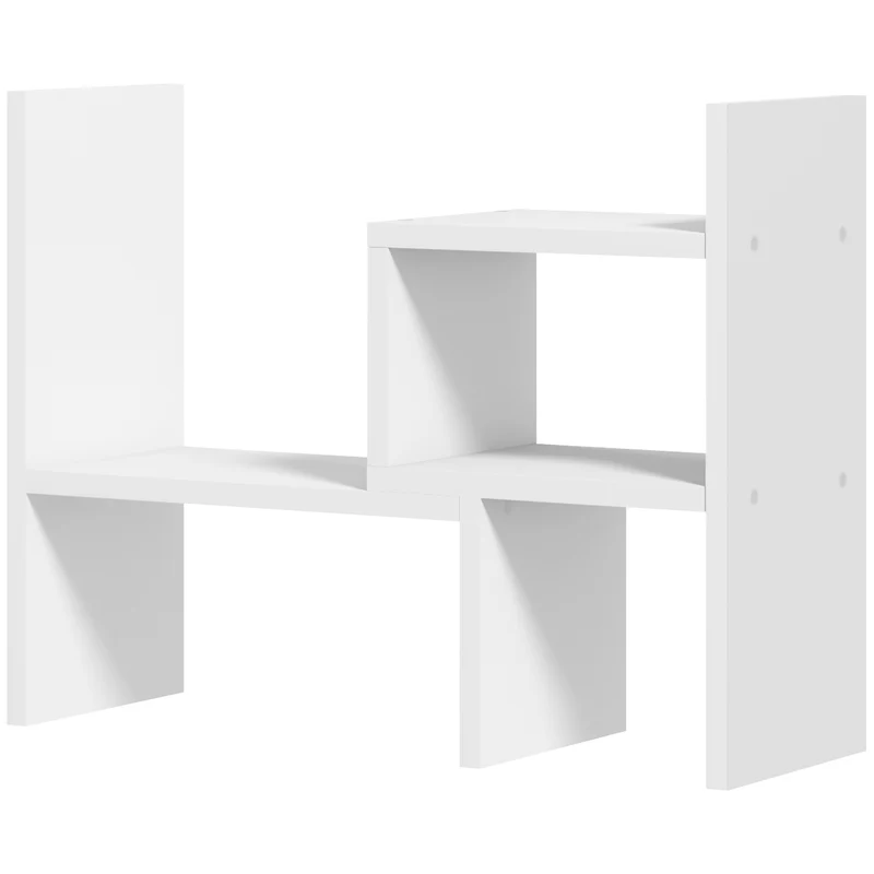 Étagère de bureau modulable 34.5 x 17.5 x 39.5 cm gain de place pratique rangement polyvalent style épuré en MDF blanc 21_0006360
