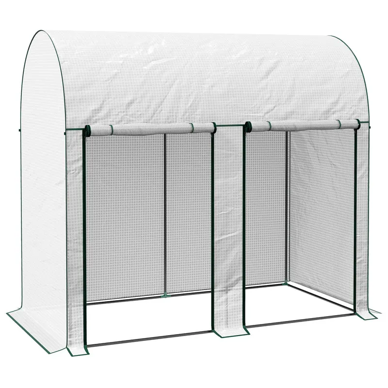 Serre de jardin pour tomates 200 x 100 x 178 cm protection anti insectes et gel style contemporain en polyéthylène blanc 21_0005433