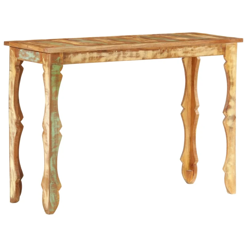 Table console 110 x 40 x 76 cm bois de récupération massif brun DEC031529