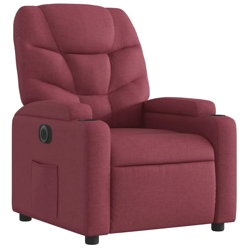 Fauteuil relax TV fonction d'inclinaison électrique très confortable en tissu rouge bordeaux DEC028533