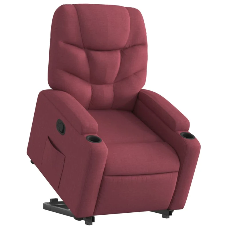 Fauteuil relax TV rembourrage confortable fonction de levage électrique en tissu rouge bordeaux DEC028162