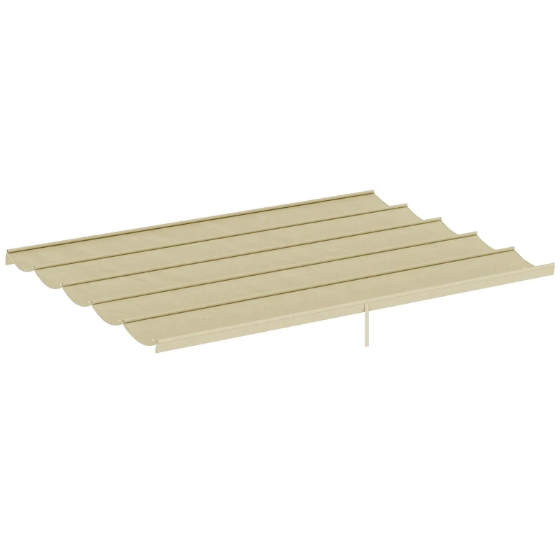 Toile de toit pour pergola 350 x 260 cm avec 10 œillets évacuation protection solaire contemporain en polyester beige 21_0004806