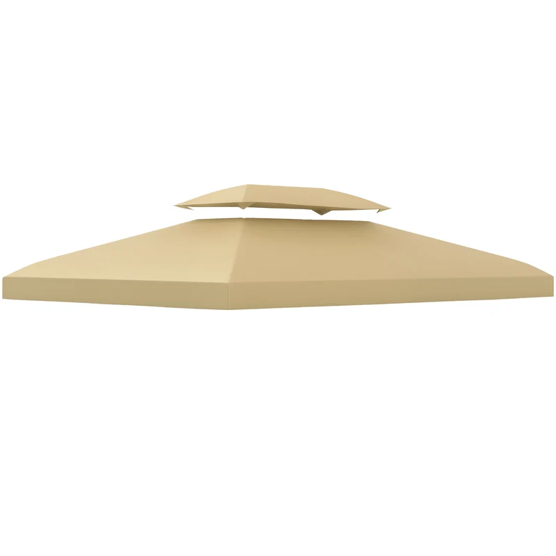 Toile de rechange pour pavillon tonnelle 3 x 4 m protection solaire ventilée anti eau contemporain en polyester beige 21_0004742