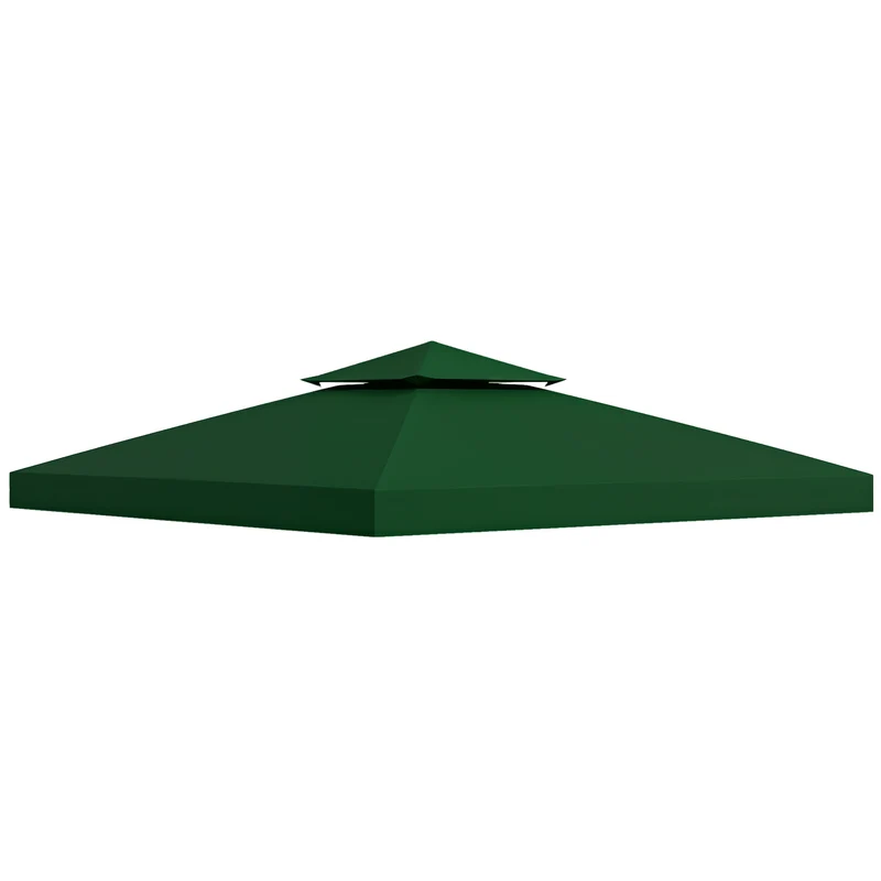 Toit de remplacement tonnelle jardin 3 x 3 m 180 g/m² imperméable protection solaire tendance en polyester vert foncé 21_0000030