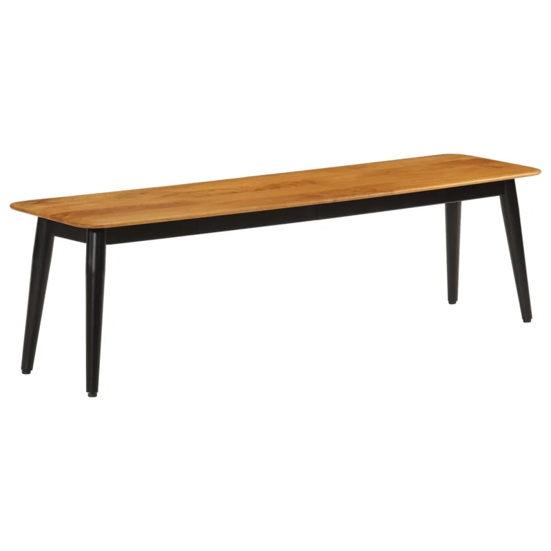 Banc de salle à manger cuisine 160 x 40 x 45 cm bois massif de manguier et fer brun DEC025000
