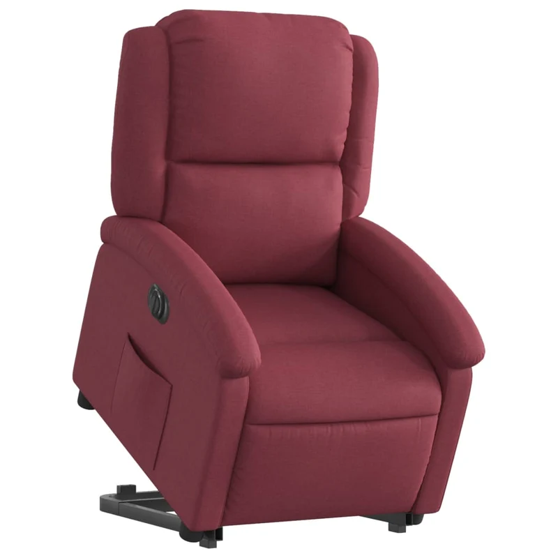 Fauteuil relax TV fonction de levage électrique très confortable en tissu rouge bordeaux DEC028540