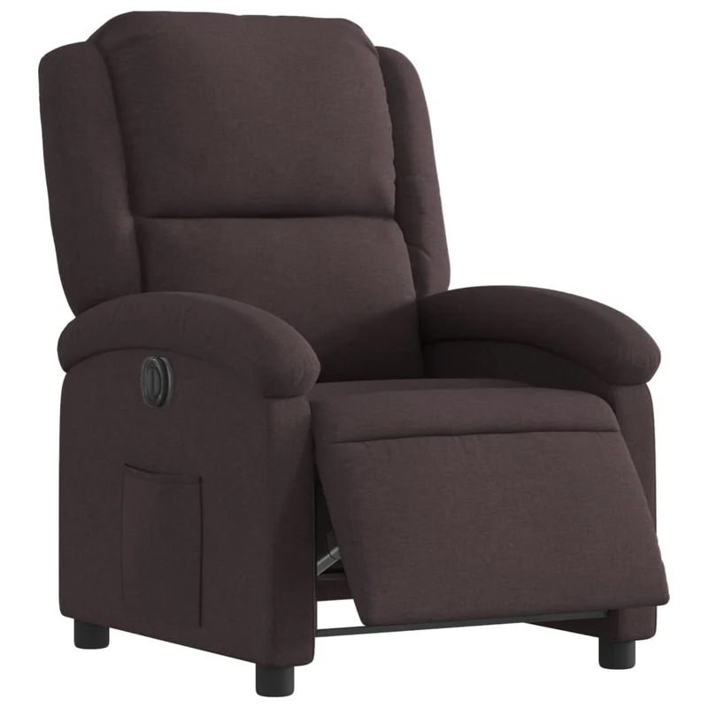 Fauteuil relax TV fonction d'inclinaison électrique très confortable en tissu marron foncé DEC028413