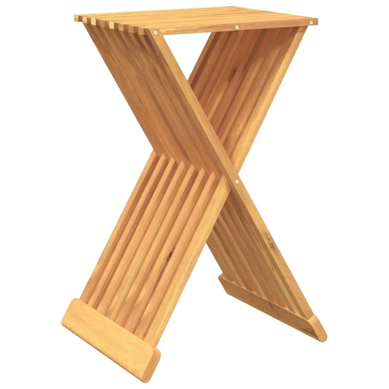 Tabouret assise pliante 40 x 32,5 x 70 cm en bois massif de teck brun DEC026366